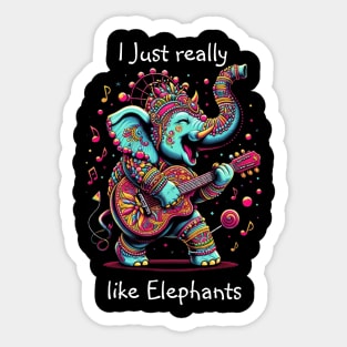 Majestic Elephant With Vibrant Tribal Designs Sticker